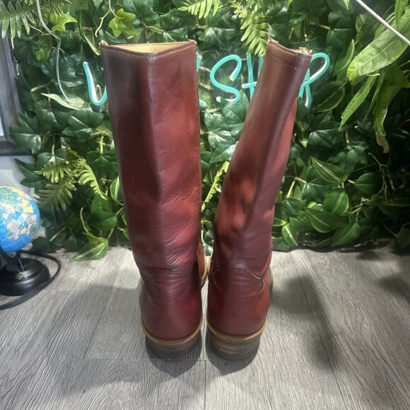 Vtg Frye 60s Classics Campus Boot Red Cognac Round Toe Men’s Size 10.5 EE Wide main image 12